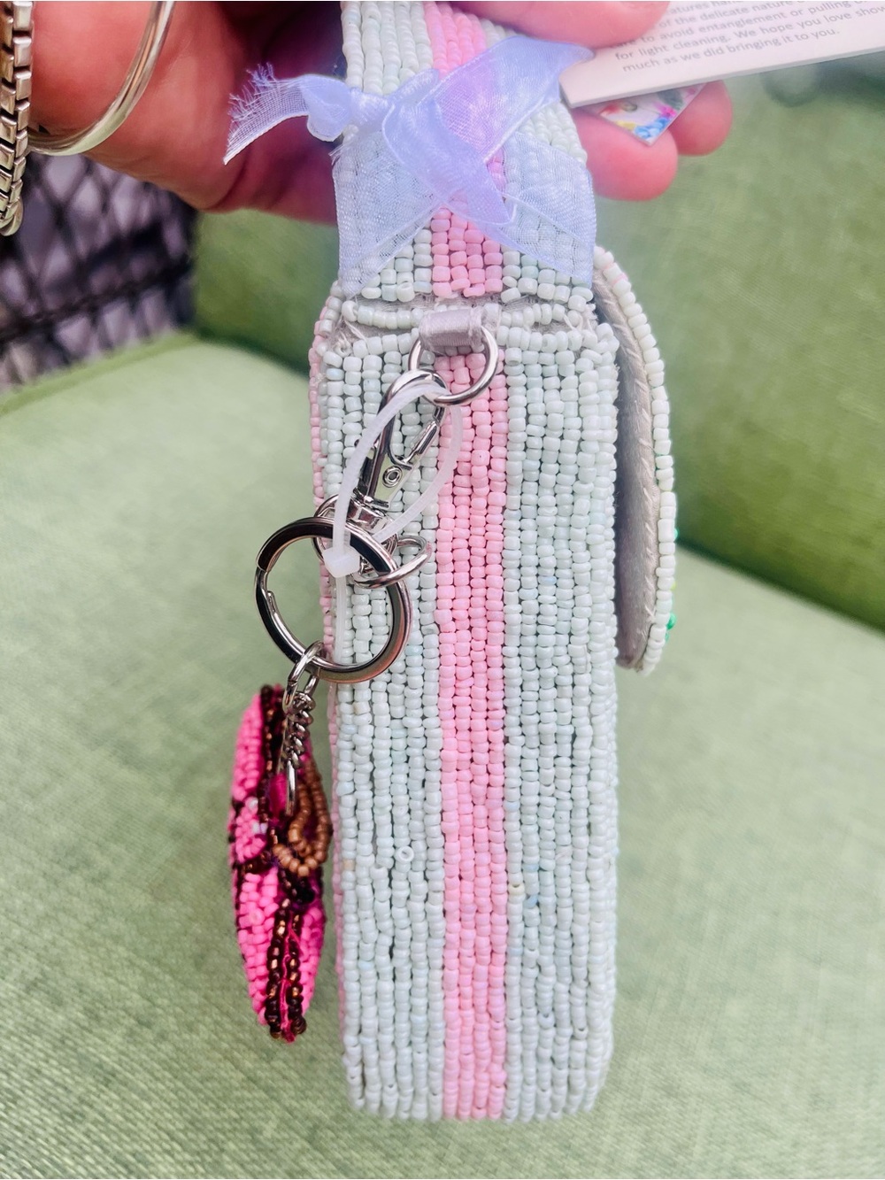 Viral Rare Caterpillar and Insect Beaded Bag with Charm. Brand new, never used. - Picture 5 of 12